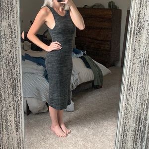 Monrow Midi dress. Charcoal grey and COMFY!